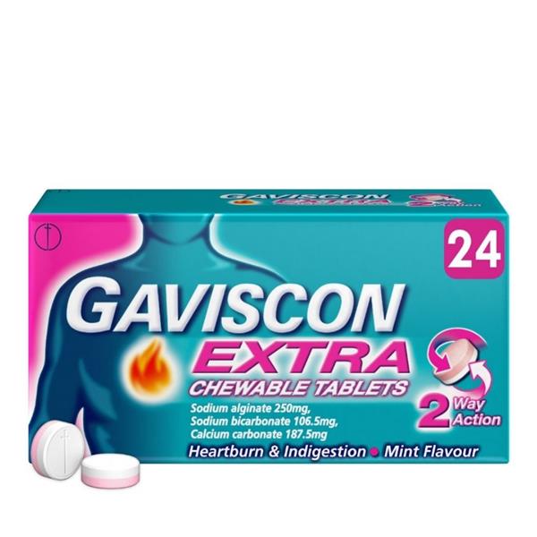 GAVISCON EXTRA MINT CHEWABLE TABS 48PK
