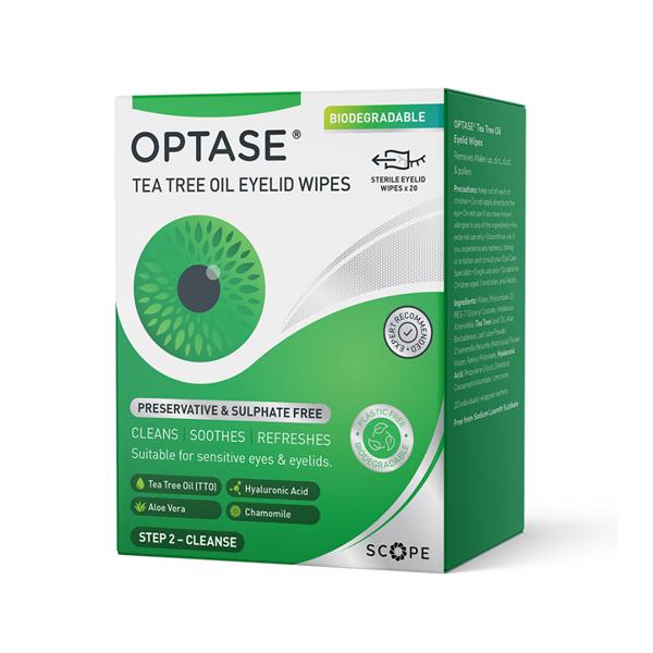 Optase Tea Tree Oil Eyelid Wipes - 20 Pack