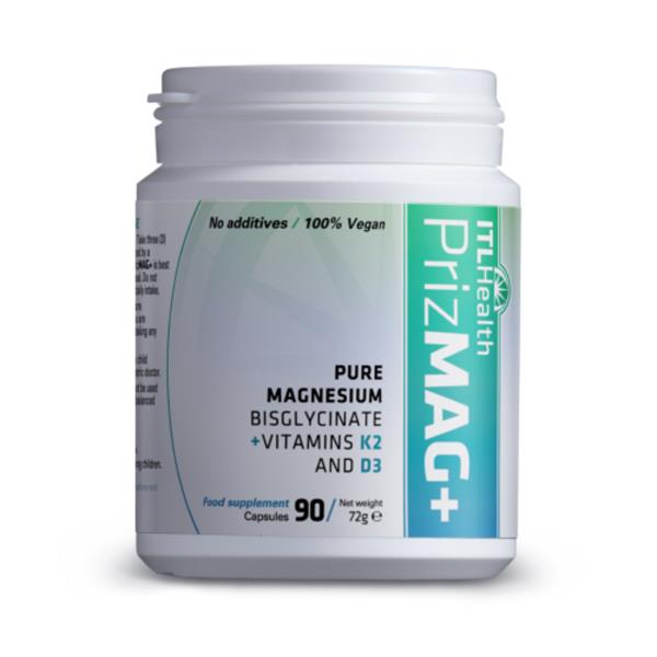 PrizMAG+ Magnesium Bisglycinate with Vitamin D & K 90 Capsules | Advanced Magnesium Supplement Ireland | Chemco Pharmacy