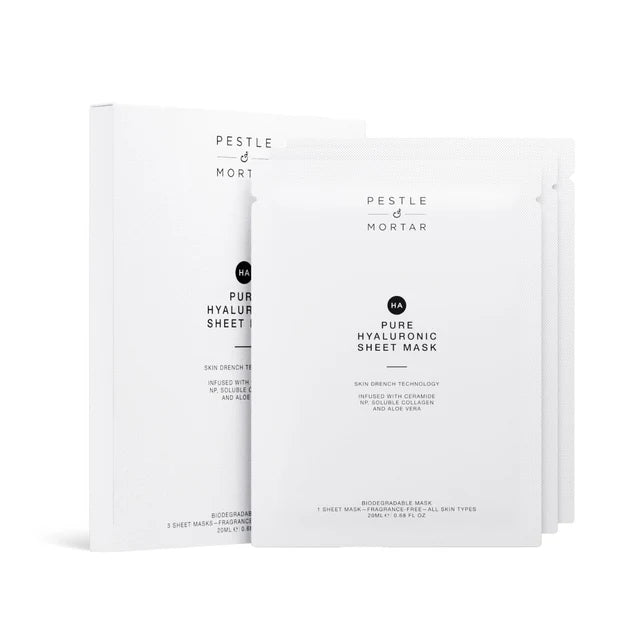 Pestle & Mortar Pure Hyaluronic Sheet Mask 3pk