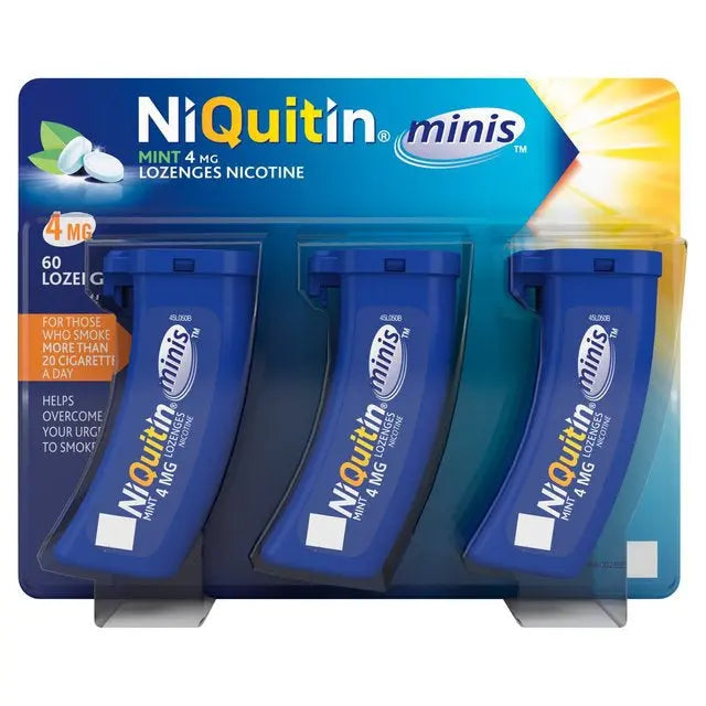 NIQUITIN MINIS MINT 4MG LOZENGES 60PK