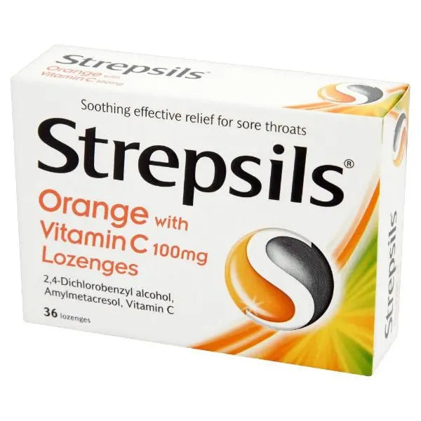 STREPSILS LOZENGES ORANGE & VITAMIN C 36PK